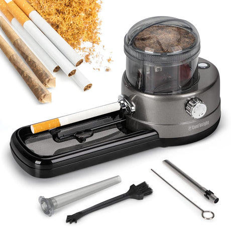 COOL KNIGHT Electric Cigarette Rolling Machine, Portable Tobacco Injector Machine can Grind Filled with Herb, Tobacco, etc. Suitable for Cigarette Tubes and Rolling Papers COOL KNIGHT