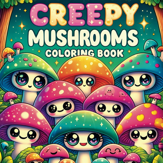 creepy mushrooms coloring book: Spooky World of Magical Mushrooms, Fungi, Homes for Relaxing and Intricate Coloring Pages for Adults, Teens, and Fantasy Enthusiasts