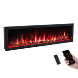 PuraFlame Bernice 72 Inch Smart Linear Electric Fireplace - Clean Hidden Vent Design, Flame with 9 Colors, Recessed in-Wall or Wall-Mount or Free Standing, Compatible with Alexa and Google Assistant PuraFlame
