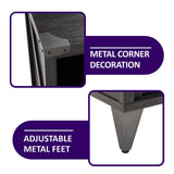 AMERLIFE 65" Fireplace TV Stand with 60" Glass Electric Fireplace, Industrial & Farmhouse Media Entertainment Center with Open Shelve Storage for TVs Up to 75", TV Console for Living Room, Gray AMERLIFE