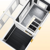 XiliqingEco Outdoor Chicken coops for 2-4 Chickens Wooden with Waterproof Asphalt Roof, Ramp, and Multiple Doors Openable Top Pull-Out Tray Suitable for Outdoor Backyard (Black and White) XiliqingEco