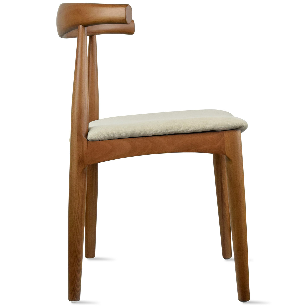 2xhome Set of 2 Contemporary Farmhouse Real Solid Wood Cushion Seat Dining Chairs Elbow Side Chair (Espresso-Beige Seat) 2xhome