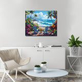 NEGEKFKX 2 Pack Beach Paint by Numbers Kit for Adults Beginner,Easy Adult Paint by Number Kits on Canvas DIY Painting for Beginners Art by Numbers for Home Wall Decor 16x12 Inch NEGEKFKX