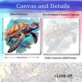 JUJUHOOD Abstract Turtle Framed Paint by Numbers Kit for Adults Beginner & Kids Ages 8-12, Ccean Turtle Paint by Number Without Easel, Simple Paint by Numbers for Gift Home Wall Decor (10x10Inch) JUJUHOOD