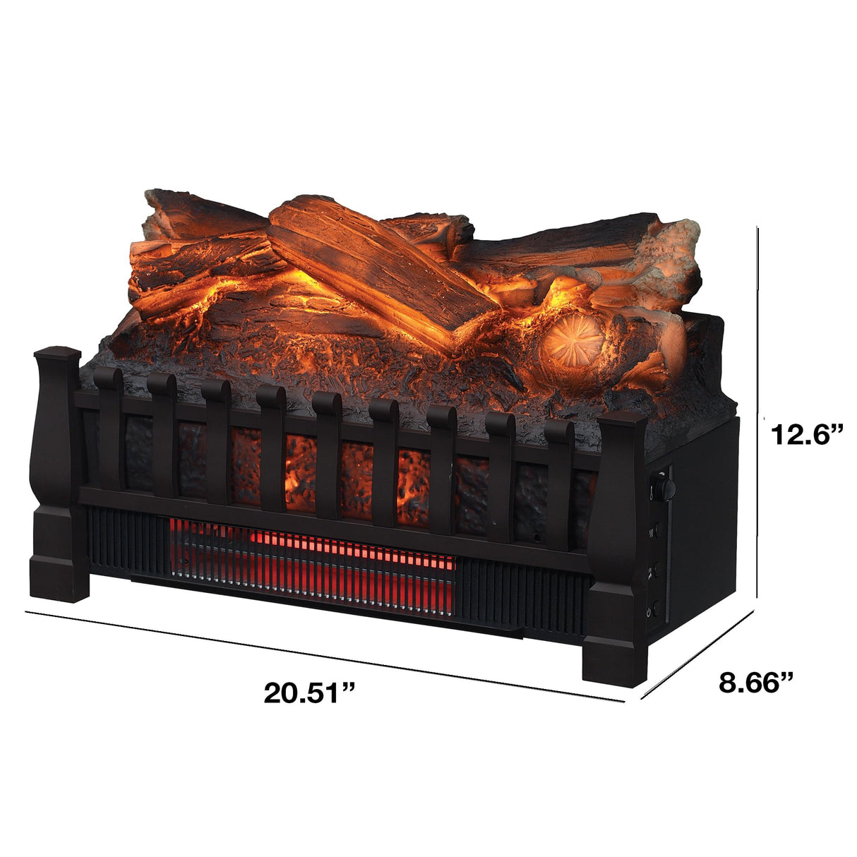 duraflame Electric Log Set 1,000 Sq Ft Heater, Faux Logs Insert with Infrared Flames for Existing Fireplaces, Remote Control Included Duraflame