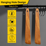 12 Inch Best Wood Spatula for Cooking Teak Kitchen Spatula Turner Flat Wooden Sourdough Spatula for Baking, Scraper Spatula Non Stick Cooking Utensil Egg Flipping Spatula Stirring Spurtle Spatula Ayiaren