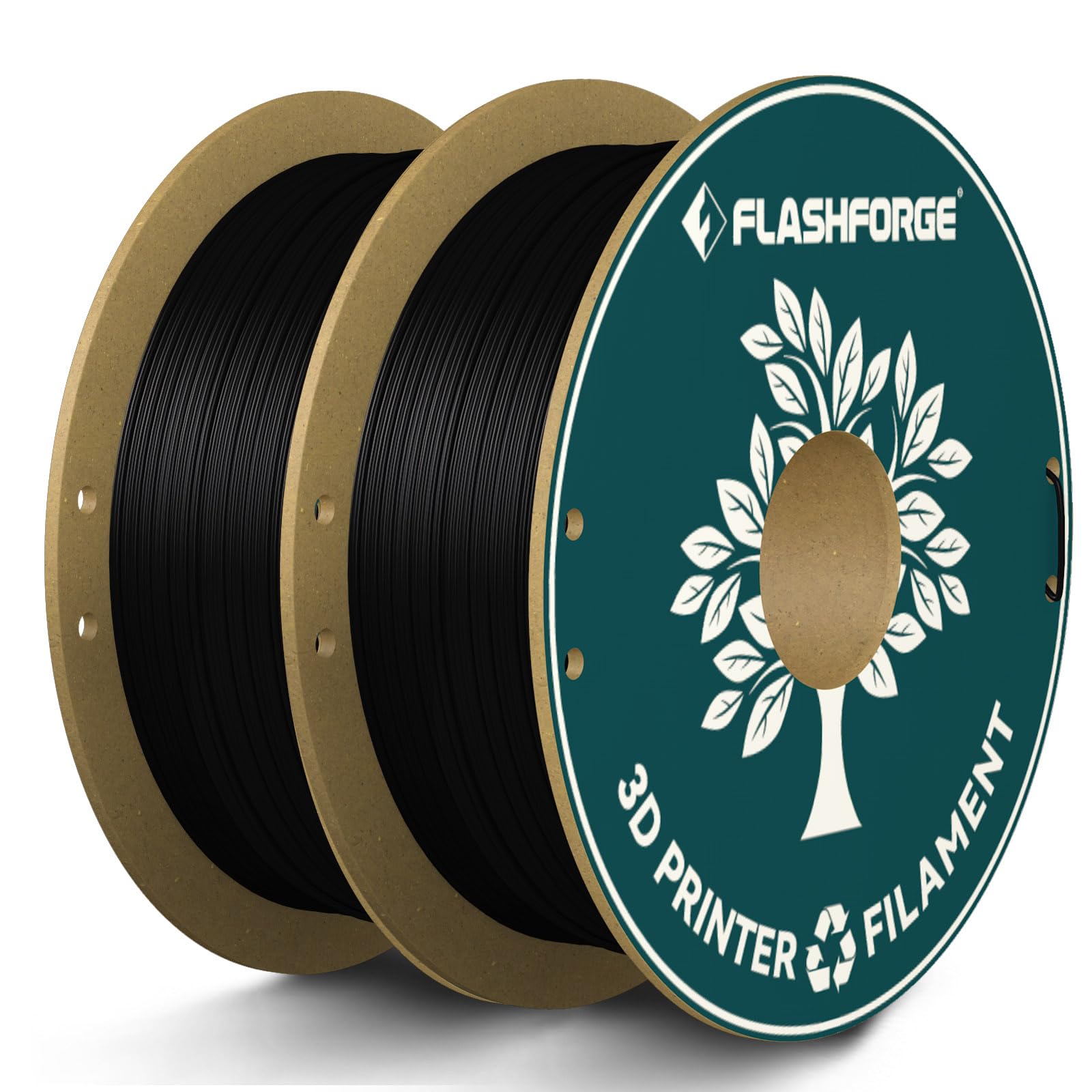 FLASHFORGE PLA Filament 1.75mm Black, 3D Printer Filament Bundle 2kg (4.4lbs) Cardboard Spool, Dimensional Accuracy +/- 0.02mm, 3D Printing Filament Easy to Use and Fits for Most FDM 3D Print - WoodArtSupply