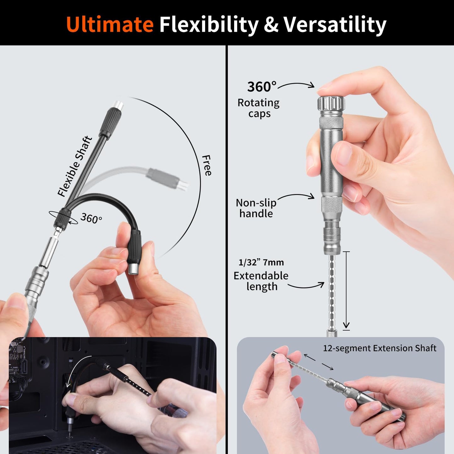 XOOL 132 in 1 Precision Screwdriver Set with Magnetic Driver Kit Professional Electronics Repair Tool Kit for Computer, PC, Mac-Book, Laptop, Tablet, iPhone, Xbox, Game Console