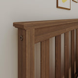 Max & Lily Full Bed, Wood Bed Frame with Headboard for Kids with Trundle, Slatted, Walnut Max & Lily