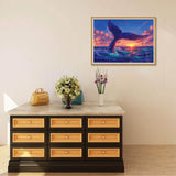 Reofrey DIY Diamond Art Painting Kits for Adults Whale, Diamond Art Ocean Full Drill Round Rhinestone, Cross Stitch Embroidery Canvas for Crafts Decor (30x40 cm/ 12x16 inch) Reofrey