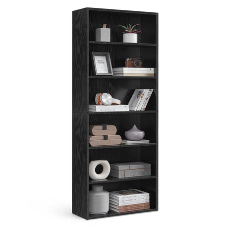 VASAGLE CUSTOS Collection - Bookshelf, 6-Tier Bookcase, Book Shelf, Open Storage Shelf, 9.4 x 23.6 x 63.3 Inches, for Living Room, Home Office, Dinning Room, Ebony Black ULBC166T56 VASAGLE