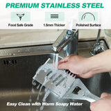 HAUSHOF Large Grill Accessories Heavy Duty BBQ Set Gifts for Men/Women - Premium Stainless Steel Spatula, Fork & Tongs (16.5/16/16.5 in.), Barbecue Utensils Tool Kit Gift for Grilling Lover Outdoor HAUSHOF