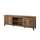 Walker Edison Ashbury Coastal Style Grooved Door TV Stand for TVs up to 80 Inches, 70 Inch, Rustic Oak Walker Edison