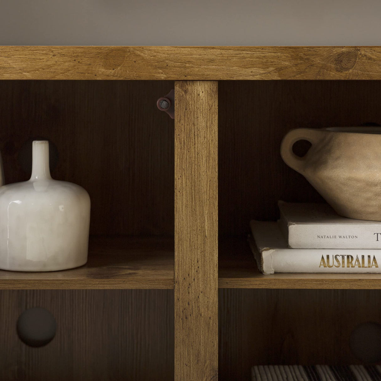 Walker Edison Georgetown Modern Farmhouse Double Barn Door TV Stand for TVs up to 65 Inches, 58 Inch, Barnwood Walker Edison