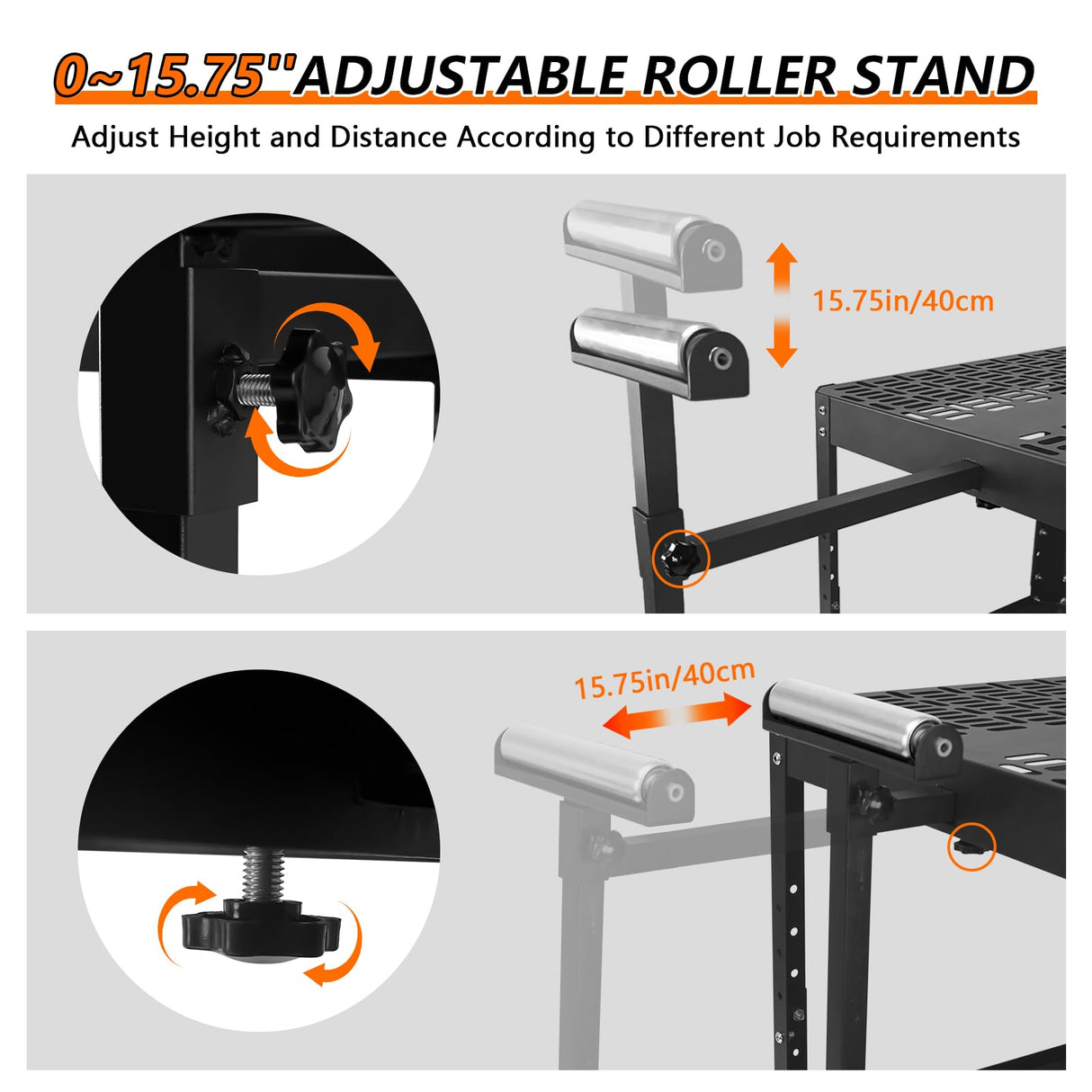 Planer Stand with Wheels,550 lbs Load Capacity Power Tool Stand,Height Adjustable Miter Saw Stand,Planer Table Stand with Extension Rollers, for Most Planers, Saws, Bench-top Machines, Power Tools SGOLAN