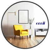 Round Mirror, Black Round Mirror 24 inch, Round Wall Mirror Metal Frame, Round Bathroom Mirror, Circle Mirrors for Wall, Living Room, Bedroom, Vanity, Entryway, Hallway. Oruii