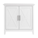 Bush Furniture Key West Small Storage Cabinet with Doors and Shelves in Pure White Oak, 2 Door Accent Chest for Home Office, Living Room, Entryway Bush Business Furniture