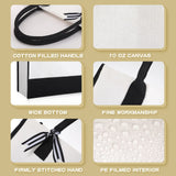 Reginary 12 Pack Canvas Tote Bags Initial Classic Present Bag Personalized Canvas Beach Bag for Wedding, Birthday, Beach(Black and White) Reginary