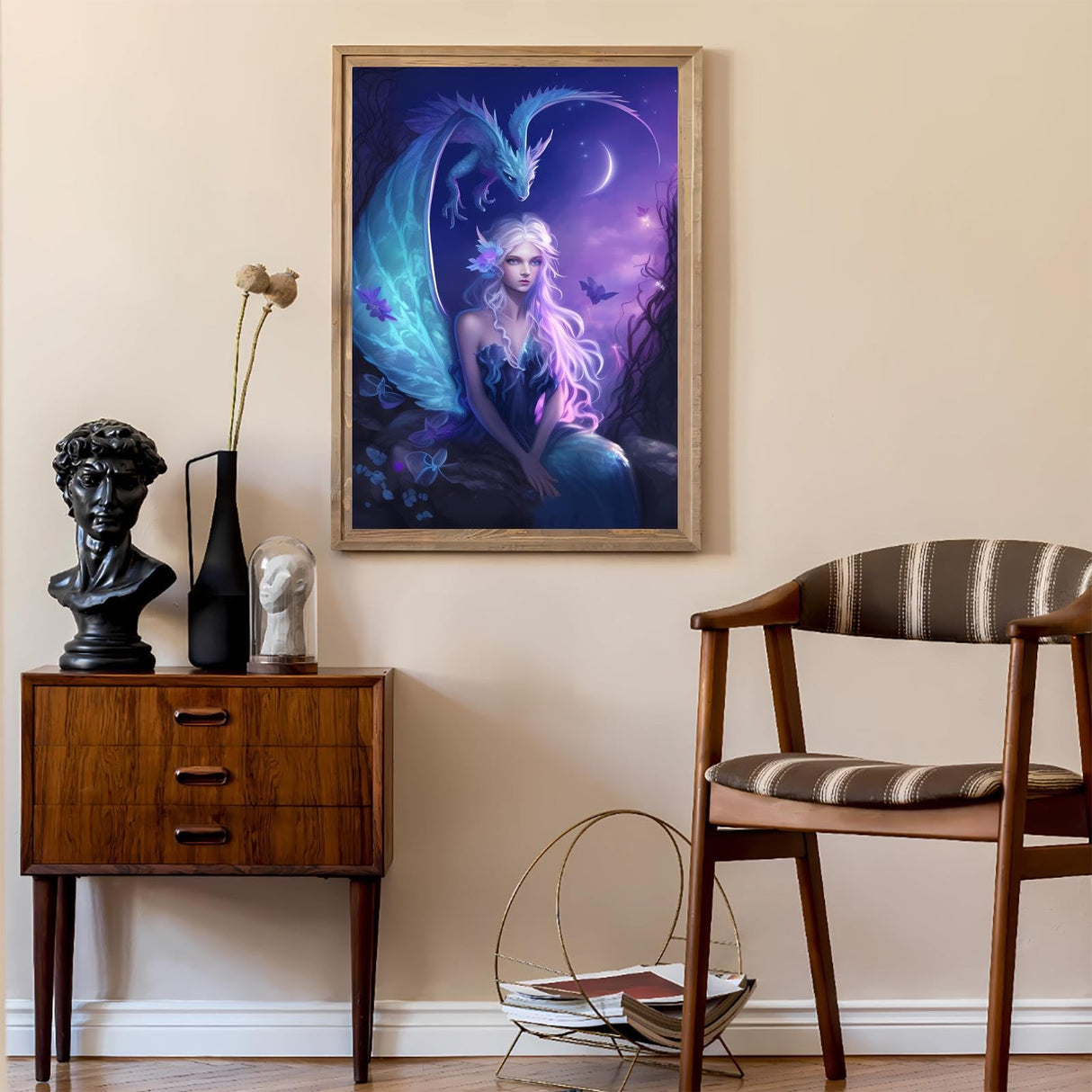 Gabbana Purple Dragon Fairy 5D Diamond Painting Kits, Fairy Diamond Art for Adults, Diamond Dots Gem Art Room Decor Aesthetic 8x12 Inch Gabbana