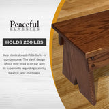 Peaceful Classics Step Stool - Amish Handmade Kids Step Stool - Bathroom, Bedroom, Living Room Or Kitchen Step Stool for Adults - Multipurpose Foot Stool Made of Solid Oak (9" High, Harvest) Peaceful Classics