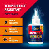 Super Glue for All Purpose Extra Strong 0.88oz - Waterproof, Heat-Resistant, Clear Glue with Precise Nozzle WoldoClean
