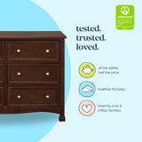 DaVinci Kalani 6-Drawer Baby Dresser for Nursery - Wooden Double Chest of Drawers for Kids, Boys and Girls - Multi-Purpose Storage Espresso Dresser for Bedroom, Living Room & Hallway, Easy to Assemble DaVinci