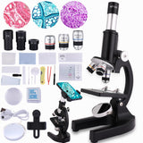 OOZSTAR Microscope for Kids 40X-2000X, Microscope for Children 8-12 Years Old with LED Fill Light, Slides and specimens Ideal for School Labs Homeschooling OOZSTAR
