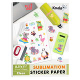 KOALA Sublimation Sticker Paper 100% Transparent Waterproof Vinyl 8.5x11 inch 25 Sheets, Quick Dry Vivid Colors Holds Ink well KOALA PAPER