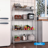 Guan River 4-Shelf Adjustable Metal Shelf Wire Shelving Unit Storage Rack Display Shelf for Office,Kitchen,Bedroom,Bathroom,Laundry,Pantry Basement,Garage(Chrome,36" L x 14" W x 54" H) Guan River