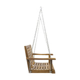 Viola Outdoor Aacia Wood Porch Swing, Teak GDFStudio