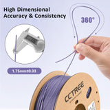 CCTREE PETG Filament 1.75mm, Dimensional Accuracy +/- 0.03mm, 1kg Spool(2.2lbs), Less Stringing Good Layer Adhesion High Toughness 3D Printing Filament, Fit Most 3D Printers, Galaxy Purple CCTREE
