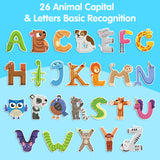 Ancistro Wooden Alphabet Train Toys Spelling Tool Preschool Toddlers Montessori Educational Game Letter Car Magnetic for Kids Boys Girls 2 3 4 5 Years Ancistro