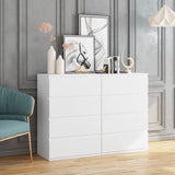 FOTOSOK 4 Drawer Dresser, White Dresser Modern Storage Chest of Drawers 23.6L x 15.7W x 31.5H in, White Dresser Storage Cabinet with 4 Drawers for Home Office, White FOTOSOK