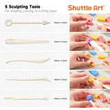 Shuttle Art 117 PCS Small Block Polymer Clay Kit, 95 Unique Colors & Extra Basic Colors, 5 Modeling Clay Tools, Non-Toxic, Non-Sticky, DIY Art Craft Gift for Kids Beginners Shuttle Art