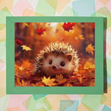 WUIVCTR Paint by Numbers Kits, Thanksgiving Day Fall Hedgehog Maple Leaves Orange Red DIY Oil Painting for Adults Beginner Artwork Home Canvas Wall Art for Living Room Bedroom, 20x16 Inch WUIVCTR