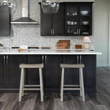 Maven Lane Kitchen Bar Stool, Modern Farmhouse Wood Counter Barstool, Kitchen Island Stool, Counter Height Bar Stools for Kitchen, Wide Seat Backless Bar Stools, Vincent 26", Antiqued Grey, Set of 2 Maven Lane