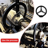 Woodturning Lathe Steady Rest,3-Point Round Steady Rest with 6 Pcs Position-adjustable Wheels for Up to 12in Swing Lathes RUNCHIFEI