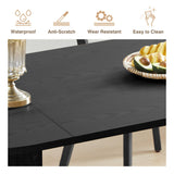 70.8 Inch Dining Table for 4-6 People, Oval Kitchen Table with Semi-Cylindrical Legs Base, Modern Farmhouse Round Dinner Tables for Dining Room Kitchen Living Room (Black) weselon