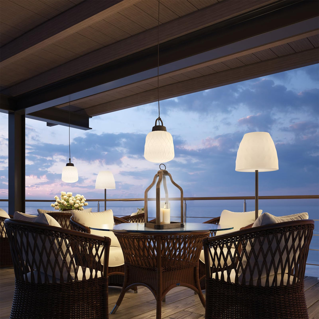 Rustic Wood Lantern Candle Holder for Farmhouse Decor - Indoor and Outdoor Table Centerpiece with Glass Hurricane, 13" High SUJUN