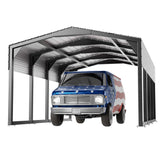 Metal Carport 12x20ft Heavy-Duty | Military-Grade Reinforced Garage Kits with Steel Roof & Hurricane | 550lbs/Sq.Ft Snow/RV/Camper/Truck/Tractor Shelter K Knowbody