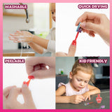 Townley Girl Barbie Movie 18 Piece Set Kids Water-Based Nail Polish Set, Includes Nail Polish, Nail Gems, Nail File for Age 3+, Parties Birthday Townley Girl