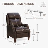KISLOT Leather Pushback Recliner Faux Armchair with Rivet Decoration Single Sofa Accent Chair for Living Room Bedroom KISLOT
