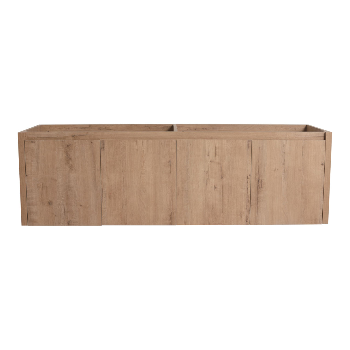 60" Floating Bathroom Vanity,60 Inch Bathroom Vanity Without Top Sink,Modern Floating Vanity Cabinet,Brown Wall Mounted Cabinet with Soft Closing Doors,Plywood(Sink Basin Not Included) WoodArtSupply