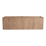 60" Floating Bathroom Vanity,60 Inch Bathroom Vanity Without Top Sink,Modern Floating Vanity Cabinet,Brown Wall Mounted Cabinet with Soft Closing Doors,Plywood(Sink Basin Not Included) WoodArtSupply