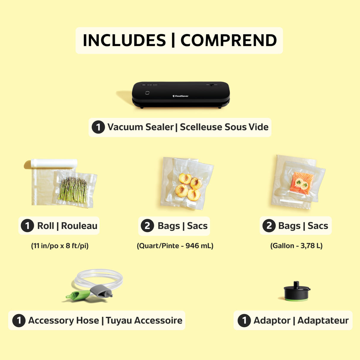 FOODSAVER ell Brands Distribution 110878 Compact Vacuum Sealer Black FOODSAVER