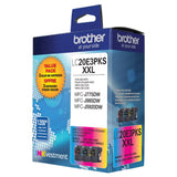 Brother Genuine High Yield Color Ink Cartridge, 3 Pack of LC20E, Replacement Color Ink Three Pack, Includes 1 Cartridge Each of Cyan, Magenta & Yellow, Page Yield Up to 1200 Pages/Cartridge, LC20E Brother