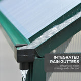 Outsunny 6' x 6' x 6.5' Polycarbonate Greenhouse, Heavy Duty Outdoor Aluminum Walk-in Green House Kit with Rain Gutter, Vent and Door for Backyard Garden, Dark Green Outsunny