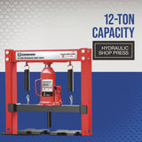 Strongway 12-Ton Hydraulic Shop Press Strongway