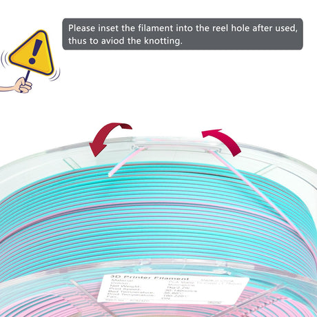 iSANMATE Matte 3D Printer Filament, 3-in-1 Color Rainbow Filament, Coextrusion 3D Filament, Rapid Magic Color Change Filament 1.75mm, Dimensional Accuracy +/- 0.03 mm, Moonstone 1KG/Spool iSANMATE