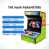Handheld Arcade Game Console -10 Inch Mini Arcade Machine Cabinet - Classics Mini Player -Retro Games Included -Tabletop and Bartop Support for TV Output, Birthday Present Gift for Kids NBCP